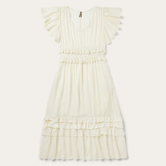 Cream Herringbone Dress White | Women Stetson Midi