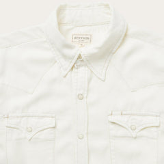 Cream Twill Shirt White | Men Stetson Western Shirts