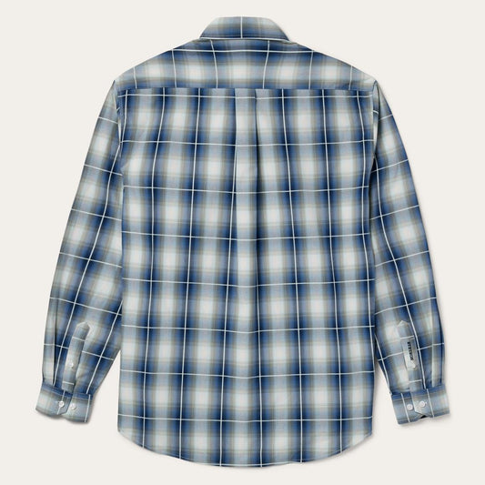 Crystal Plaid Button Down Shirt Blue | Men Stetson Classic Cut