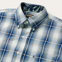 Crystal Plaid Button Down Shirt Blue | Men Stetson Classic Cut