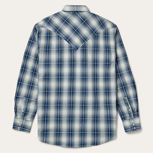 Crystal Plaid Western Shirt Blue | Men Stetson Western Shirts