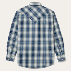 Crystal Plaid Western Shirt Blue | Men Stetson Western Shirts