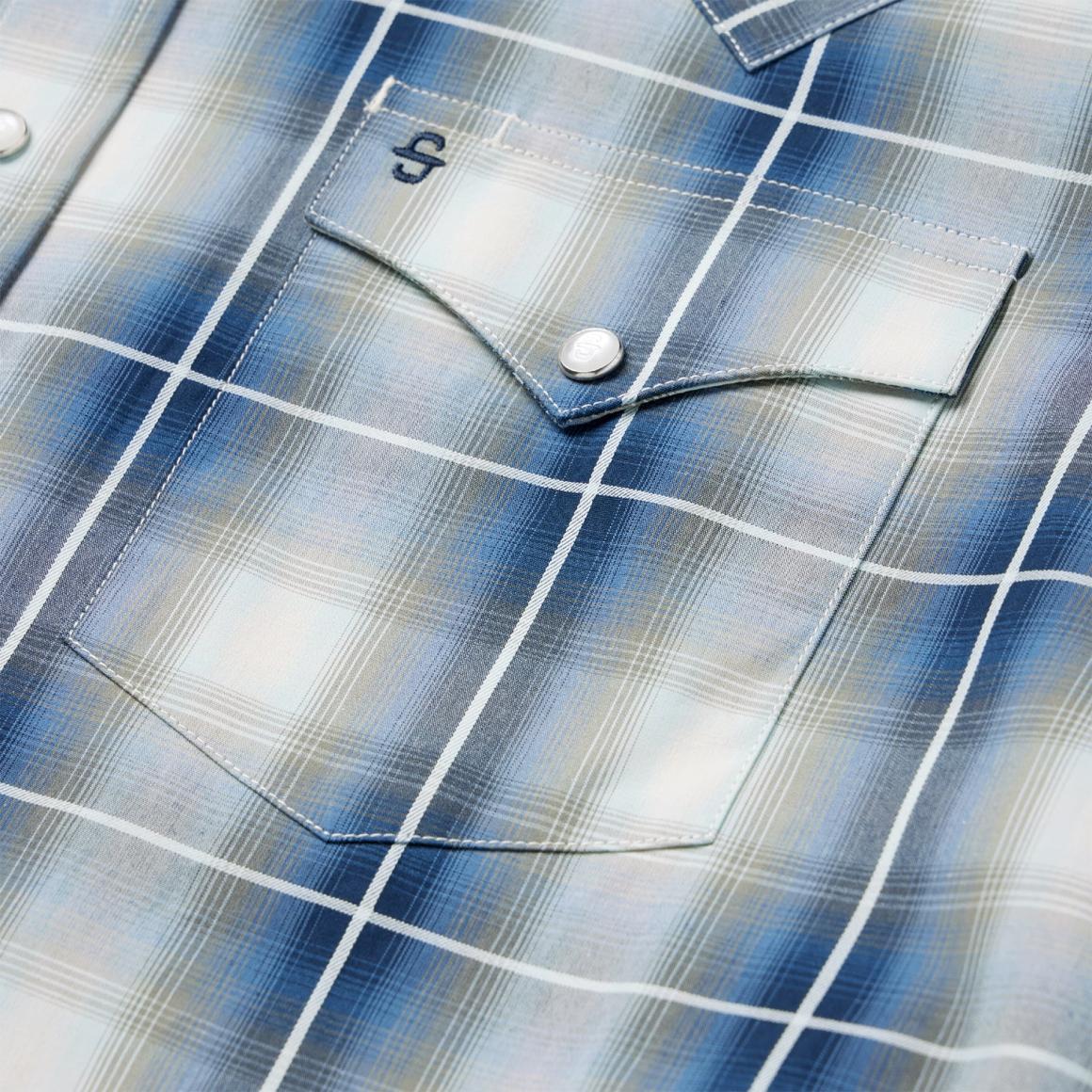 Crystal Plaid Western Shirt Blue | Men Stetson Western Shirts