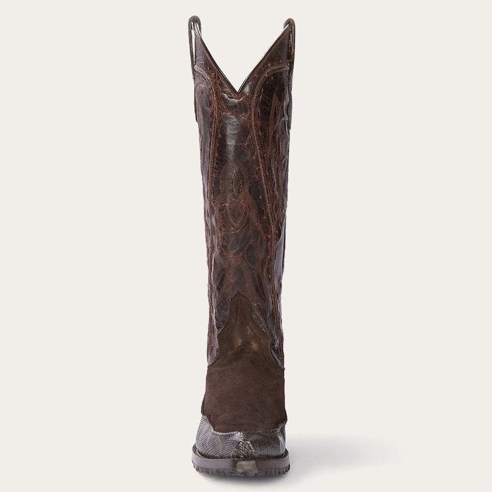 Dakota Brown Suede &amp; Teju Cowboy Boot Brown | Women Stetson Western