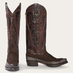 Dakota Brown Suede &amp; Teju Cowboy Boot Brown | Women Stetson Western