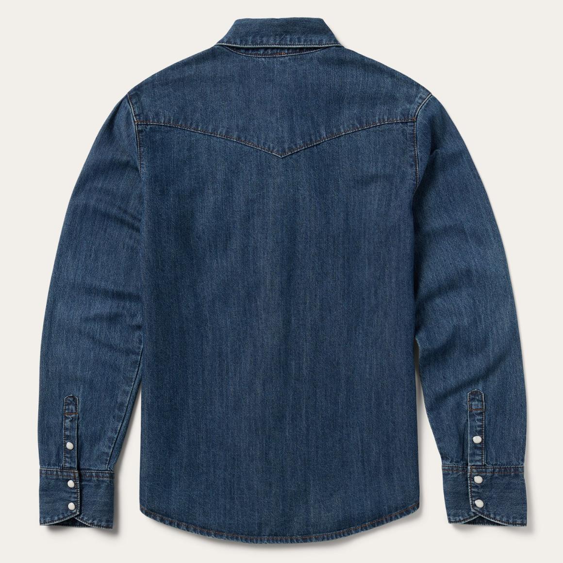 Dark Denim Snap Western Shirt Blue | Women Stetson Western Shirts