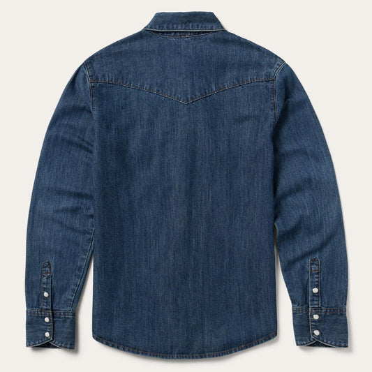 Dark Denim Snap Western Shirt Blue | Women Stetson Western Shirts