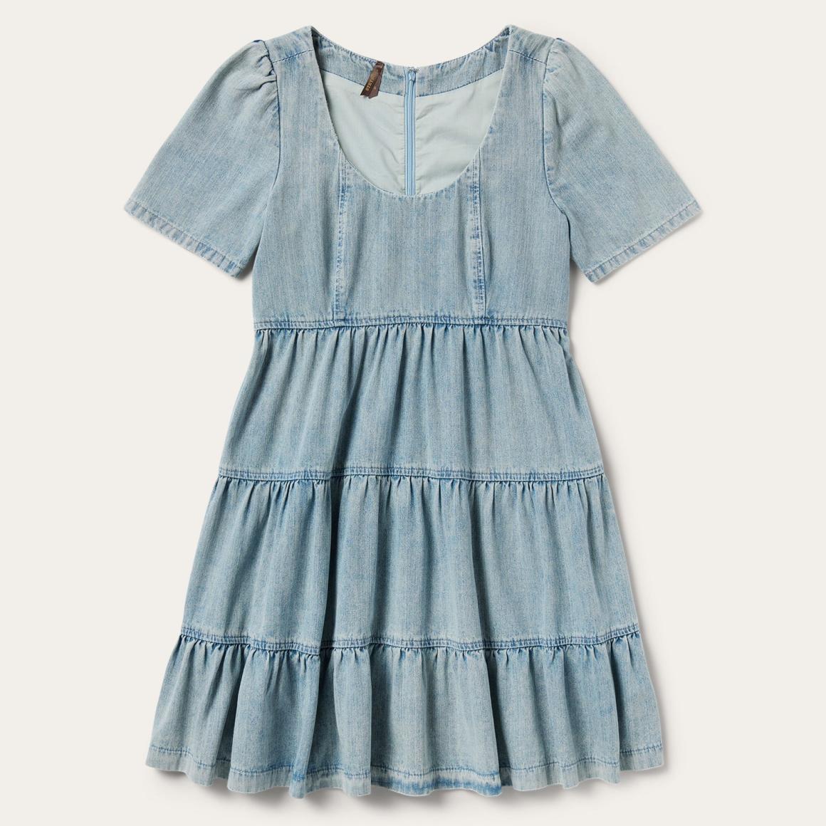 Denim Dress With Tiered Skirt Blue | Women Stetson Mini