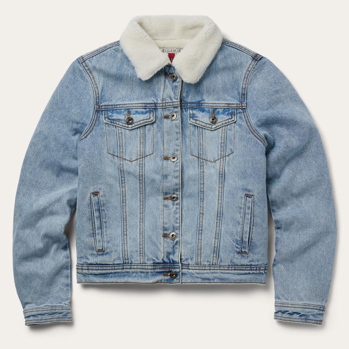 Denim Sherpa Lined Jacket Blue | Women Stetson Jackets