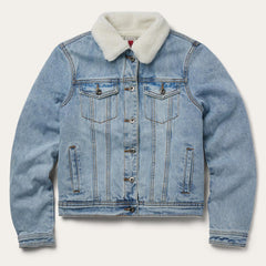 Denim Sherpa Lined Jacket Blue | Women Stetson Jackets