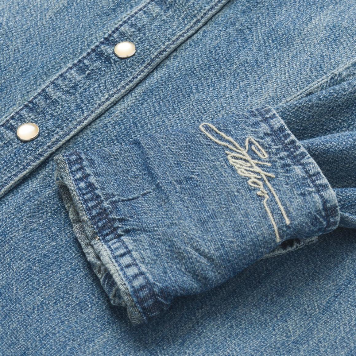 Denim Snap Front Western Shirt Blue | Women Stetson Denim Shirts