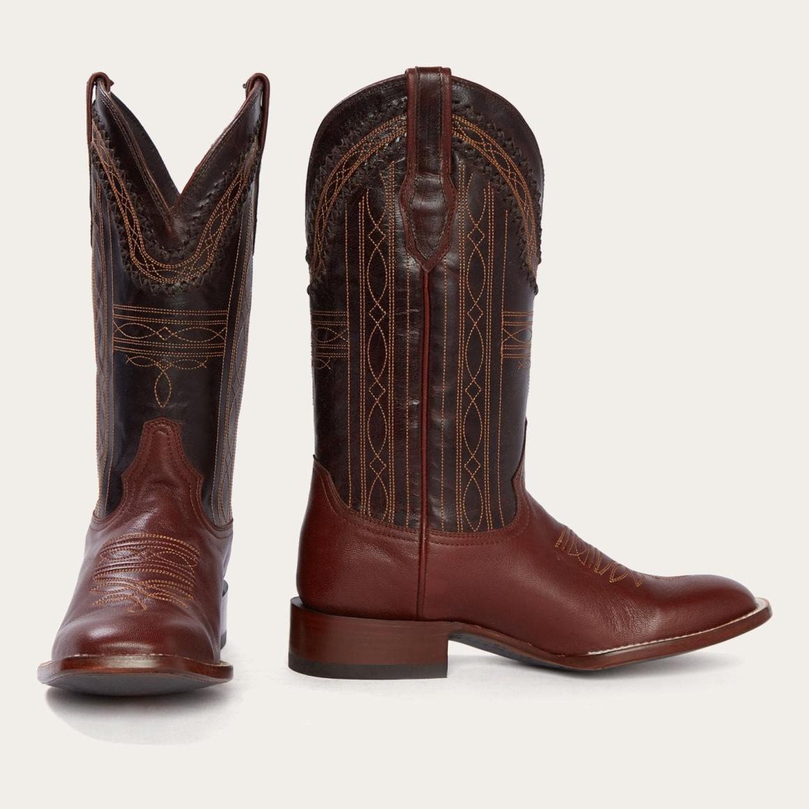 Denver Brown Goat Hand Stitched Cowboy Boot Brown | Men Stetson Western