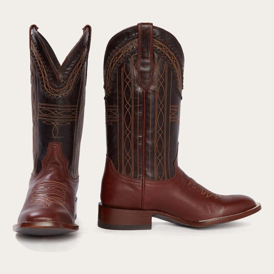 Denver Brown Goat Hand Stitched Cowboy Boot Brown | Men Stetson Western