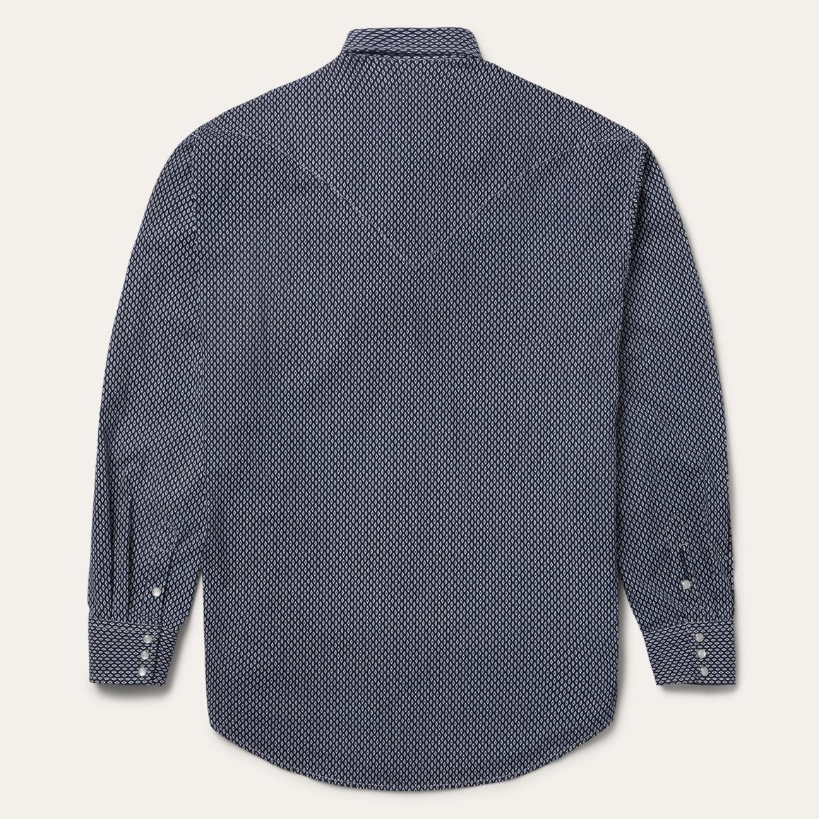 Diamond Geo Western Shirt Blue | Men Stetson Classic Cut