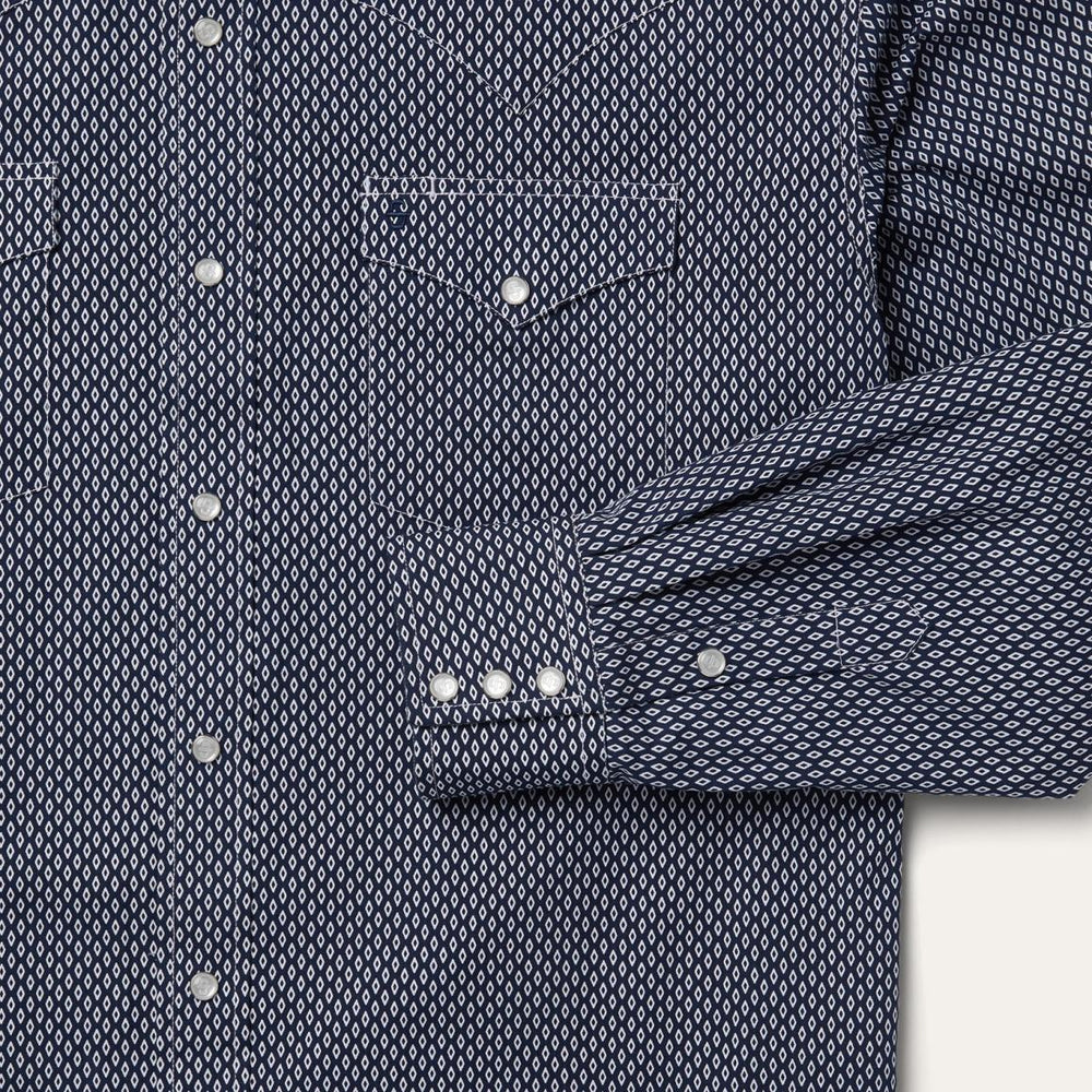 Diamond Geo Western Shirt Blue | Men Stetson Classic Cut