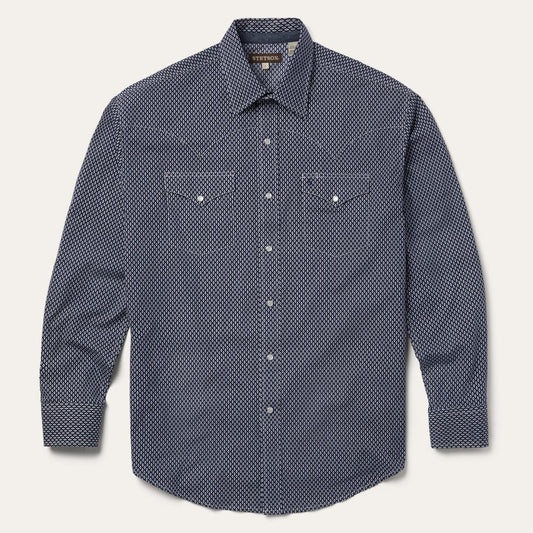 Diamond Geo Western Shirt Blue | Men Stetson Western Shirts