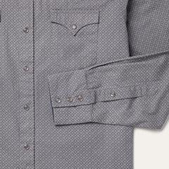Diamond Print Western Shirt Grey | Men Stetson Modern Cut