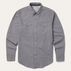 Diamond Print Western Shirt Grey | Men Stetson Modern Cut