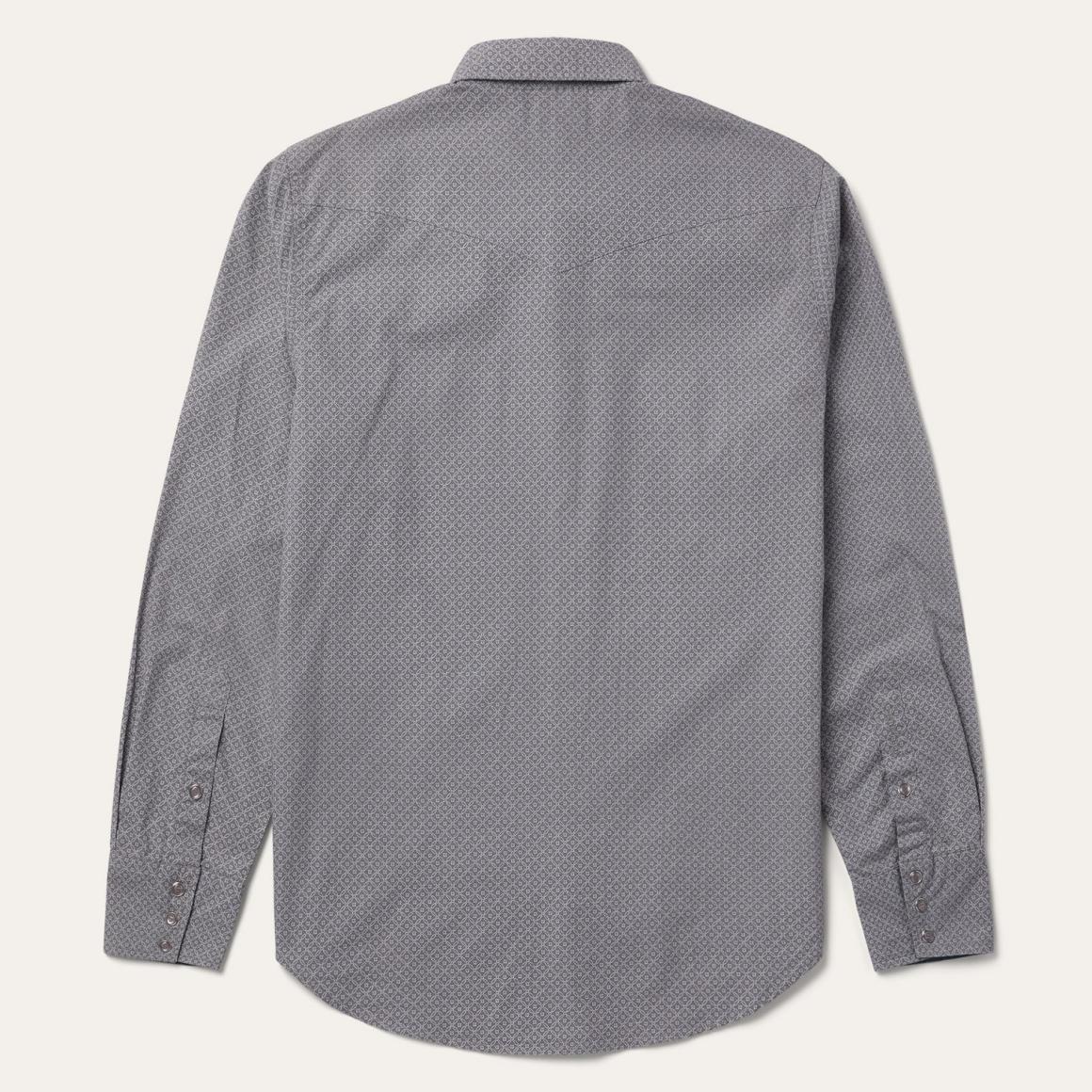 Diamond Print Western Shirt Grey | Men Stetson Western Shirts