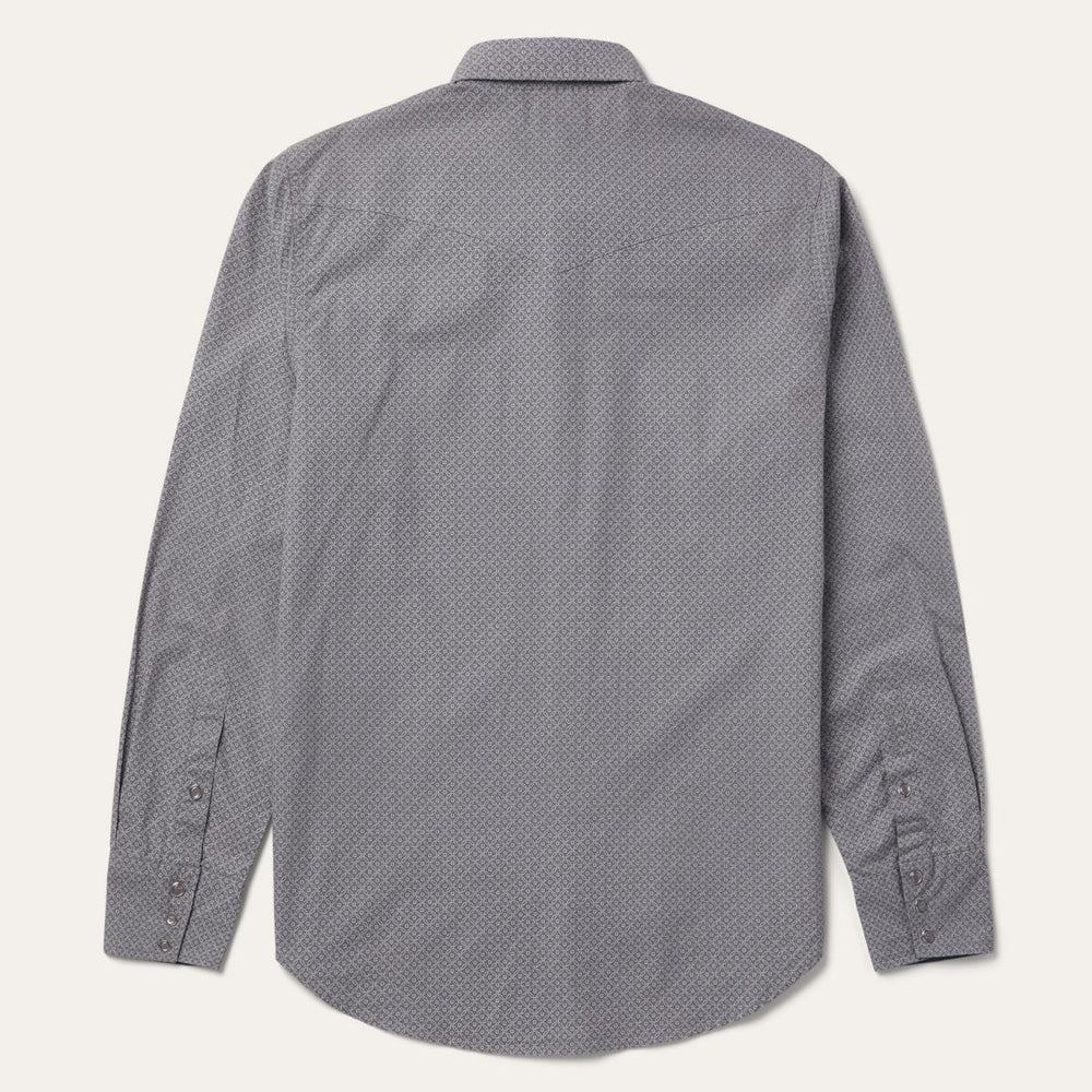 Diamond Print Western Shirt Grey | Men Stetson Western Shirts