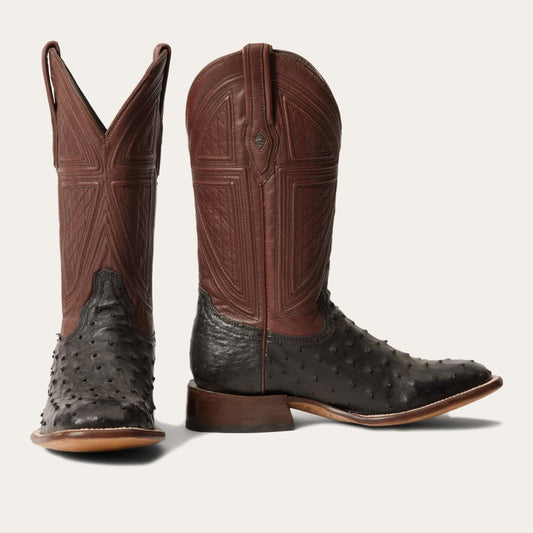 Dillon Ostrich Boots Black | Men Stetson Exotics