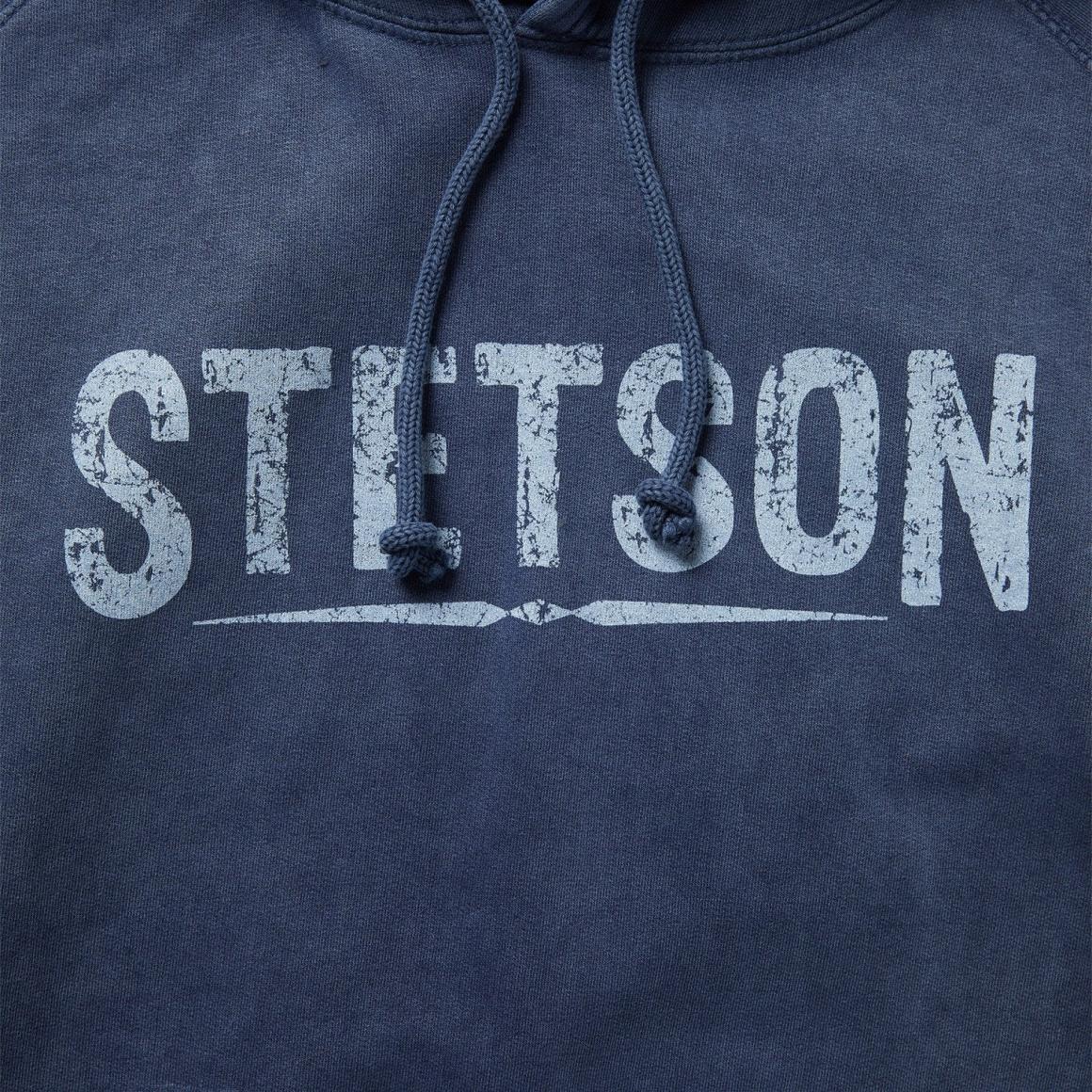 Distressed Logo Hooded Sweatshirt Blue | Men Stetson Sweaters &amp; Hoodies