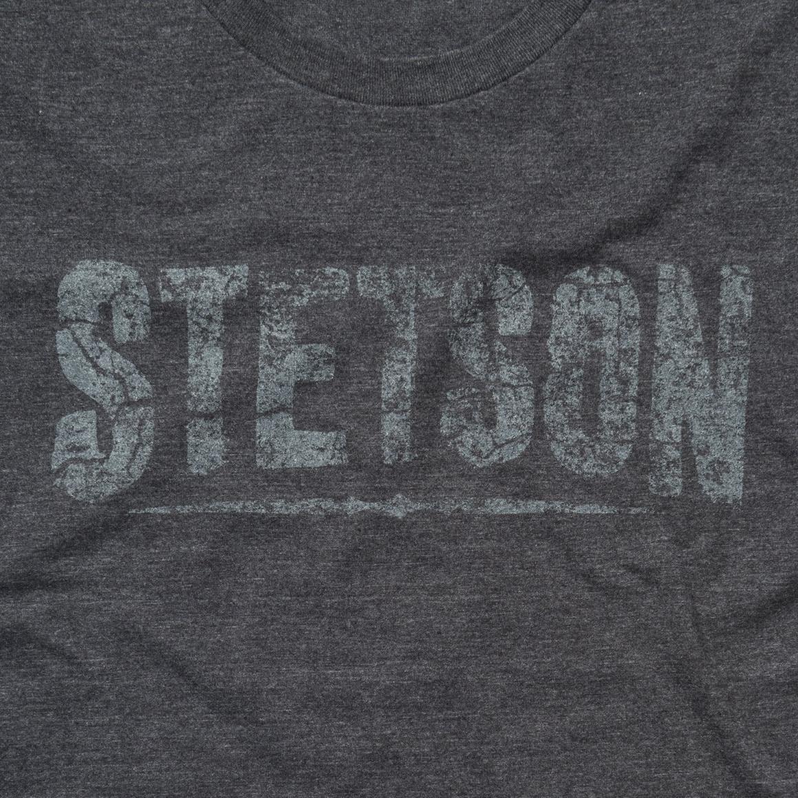 Distressed Stetson Graphic Tee Grey | Men Stetson Tees