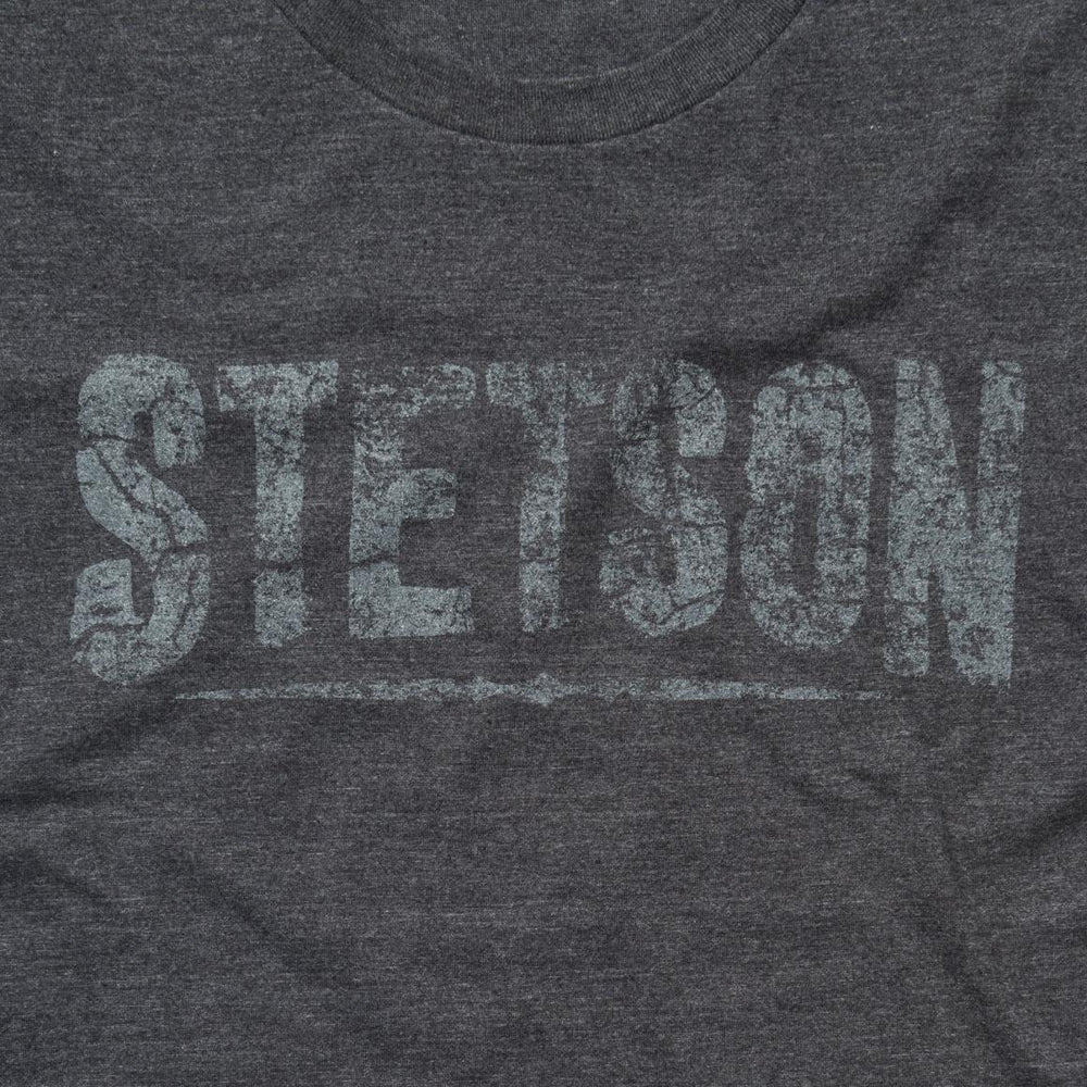 Distressed Stetson Graphic Tee Grey | Men Stetson Tees