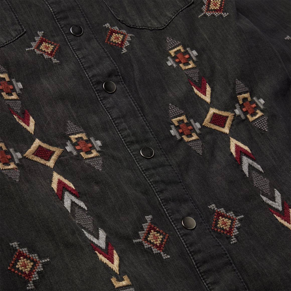 Embroidered Black Denim Shirt Dress Black | Women Stetson Mini