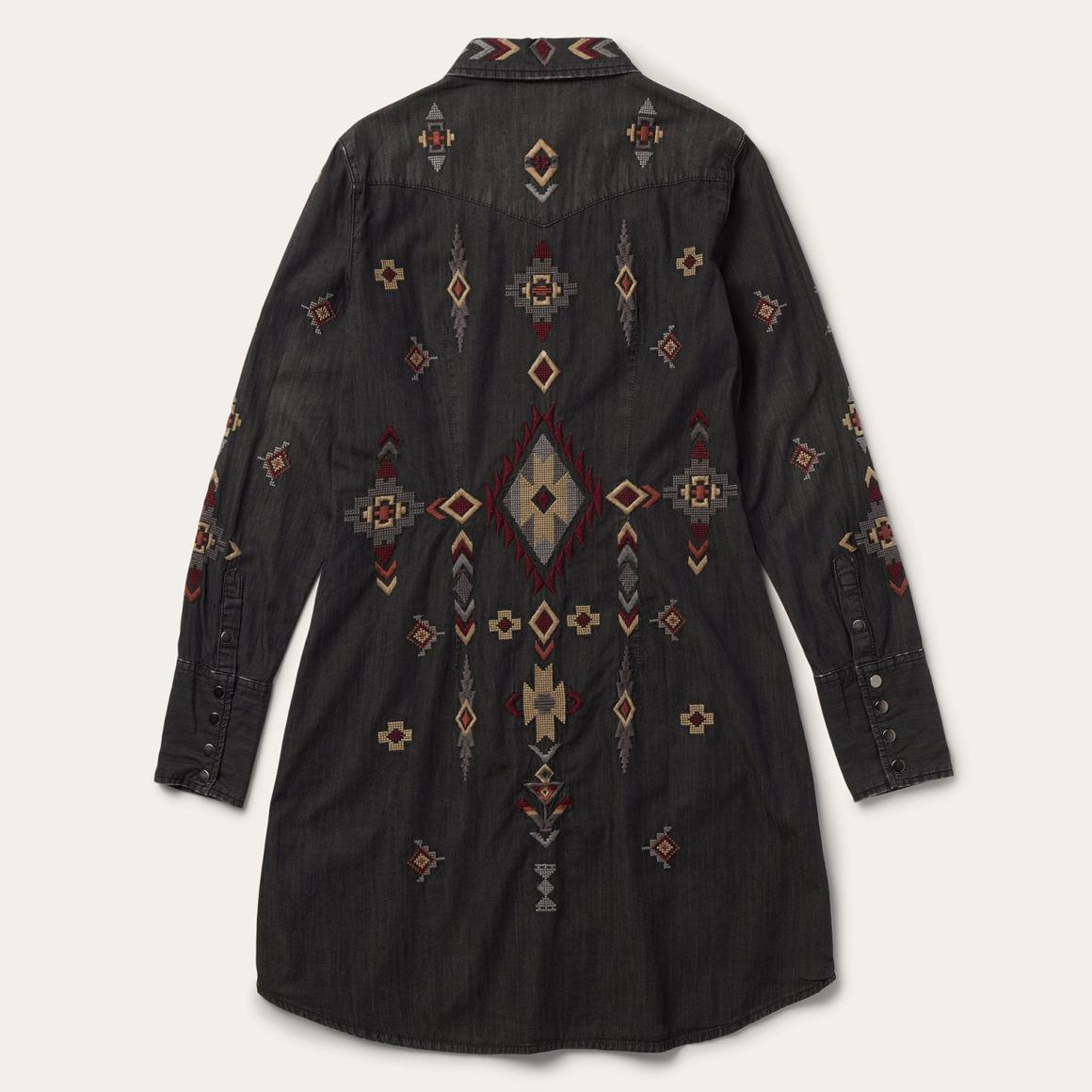 Embroidered Black Denim Shirt Dress Black | Women Stetson Shirt Dresses