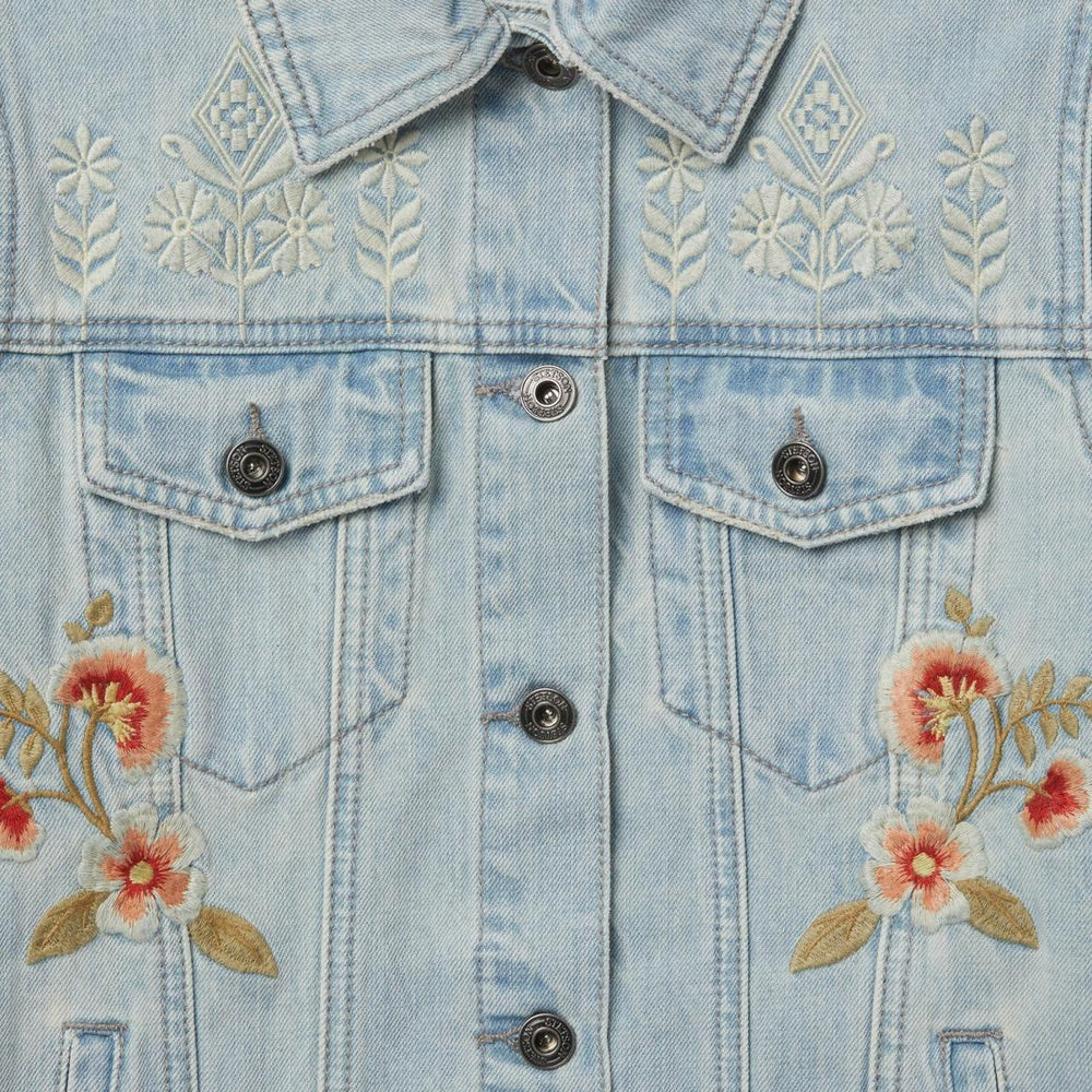Embroidered Denim Jacket Blue | Women Stetson Jackets