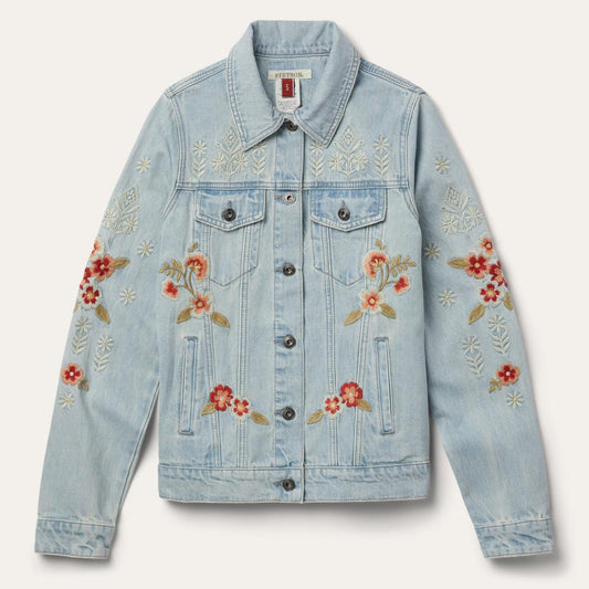 Embroidered Denim Jacket Blue | Women Stetson Jackets