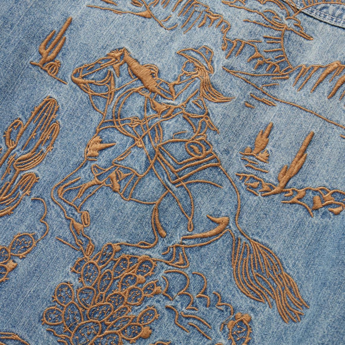 Embroidered Light Denim Shirt Blue | Women Stetson Denim Shirts