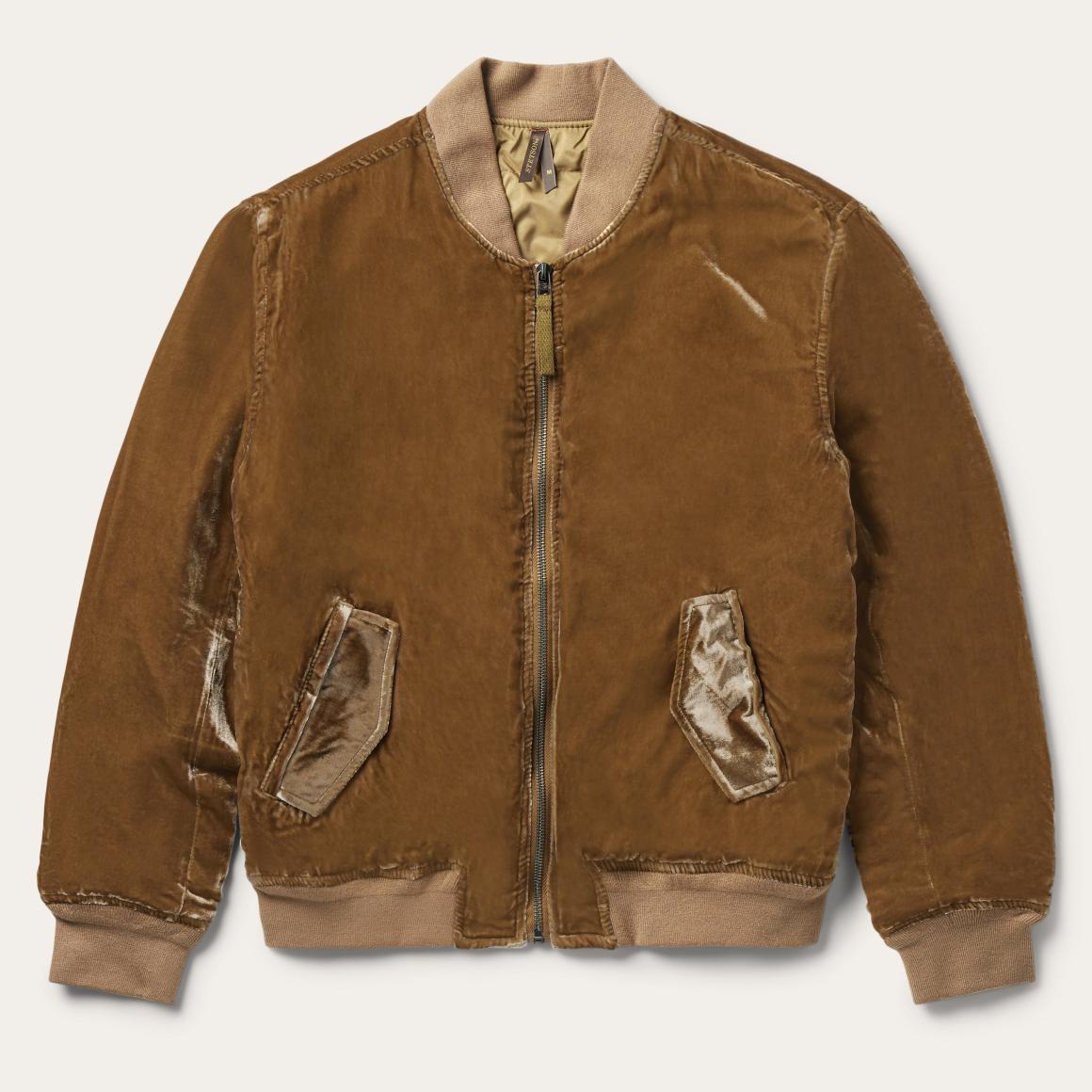 Embroidered Velvet Bomber Jacket Copper | Women Stetson Jackets