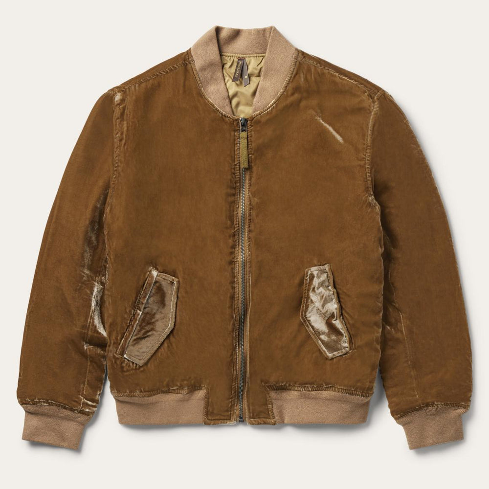 Embroidered Velvet Bomber Jacket Copper | Women Stetson Jackets