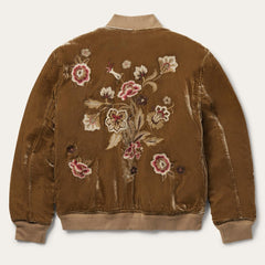 Embroidered Velvet Bomber Jacket Copper | Women Stetson Jackets