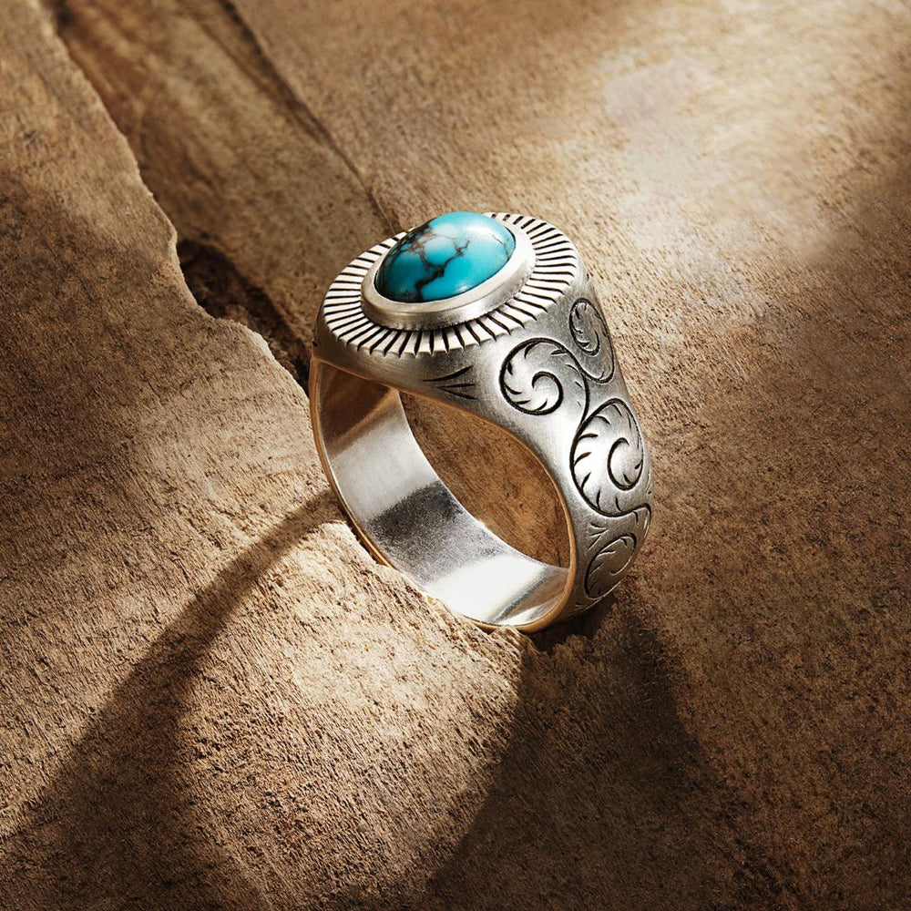 Filigree Ring With Turquoise | Men/Women Stetson Jewelry
