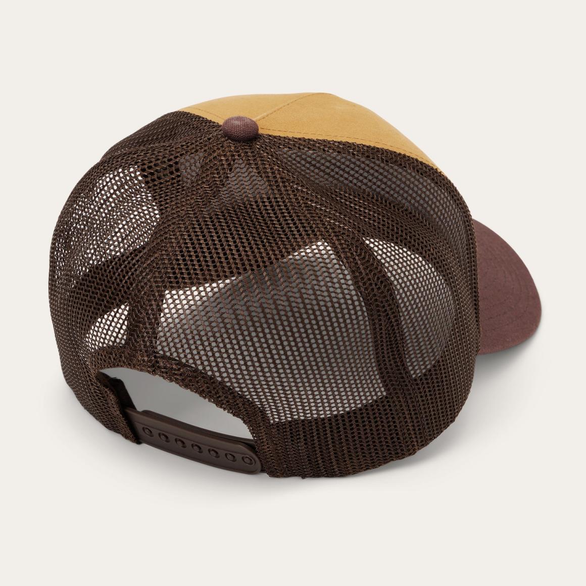 Fishing Patch Trucker Cap Tan / Oxblood | Men/Women Stetson Caps &amp; Truckers