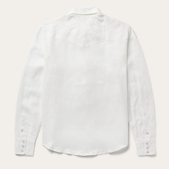Floral Embroidered White Linen Shirt White | Women Stetson Western Shirts