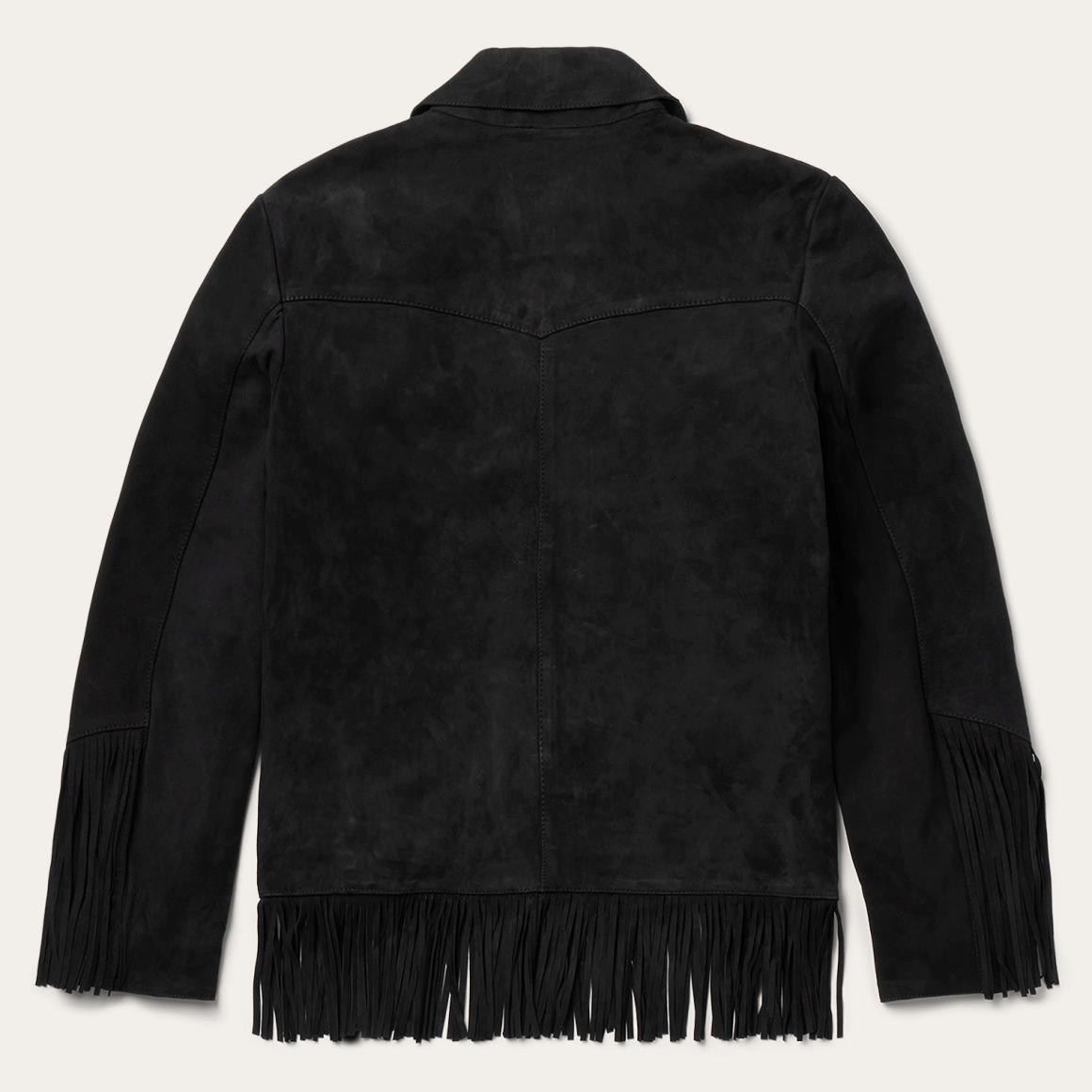 Fringe Suede Jacket Black | Women Stetson Fringe Jackets