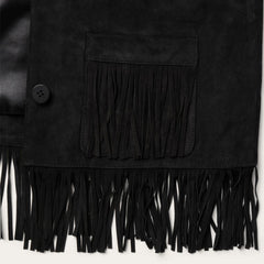 Fringe Suede Jacket Black | Women Stetson Jackets