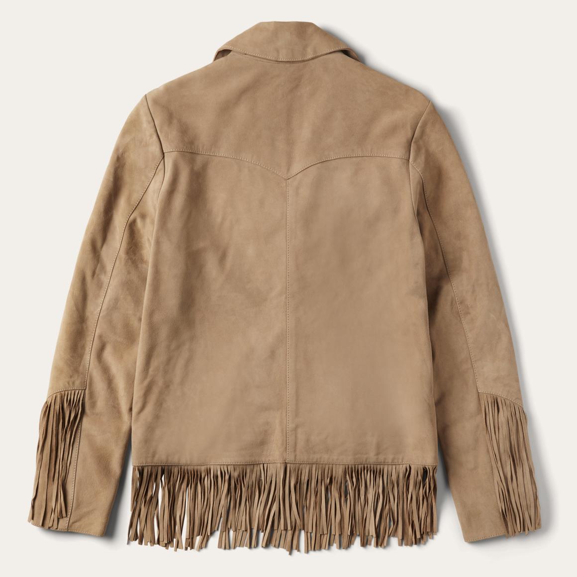 Fringe Suede Jacket Light Tan | Women Stetson Fringe Jackets