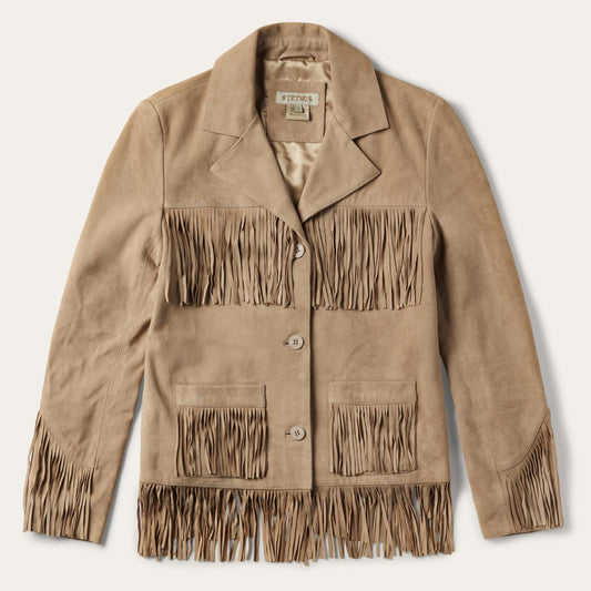 Fringe Suede Jacket Light Tan | Women Stetson Jackets