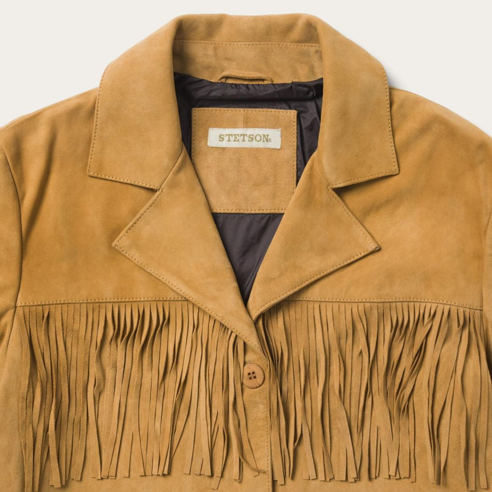 Fringe Suede Jacket Tan | Women Stetson Jackets