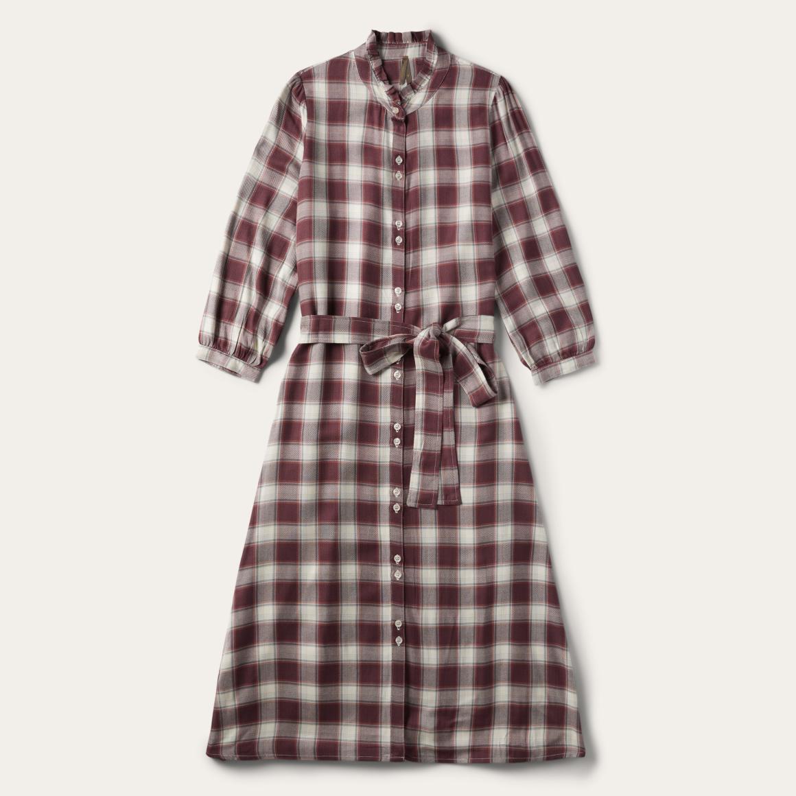 Gaucho Plaid Prairie Shirt Dress Wine | Women Stetson Shirt Dresses