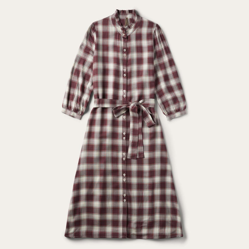 Gaucho Plaid Prairie Shirt Dress Wine | Women Stetson Shirt Dresses