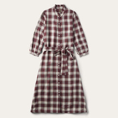 Gaucho Plaid Prairie Shirt Dress Wine | Women Stetson Shirt Dresses