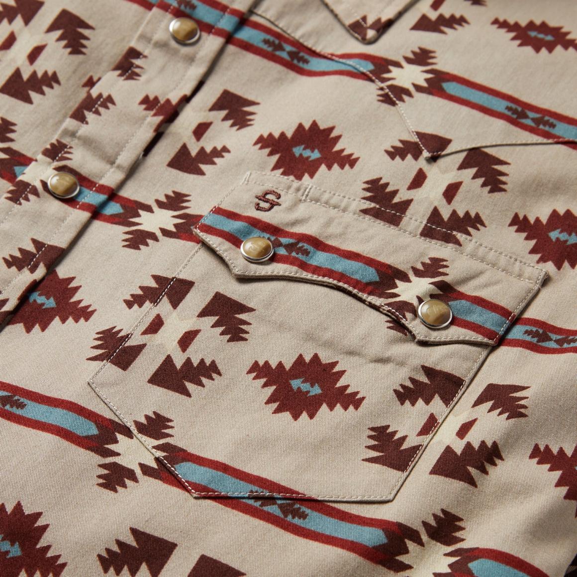 Gaucho Stripe Shirt Brown | Men Stetson Western Shirts