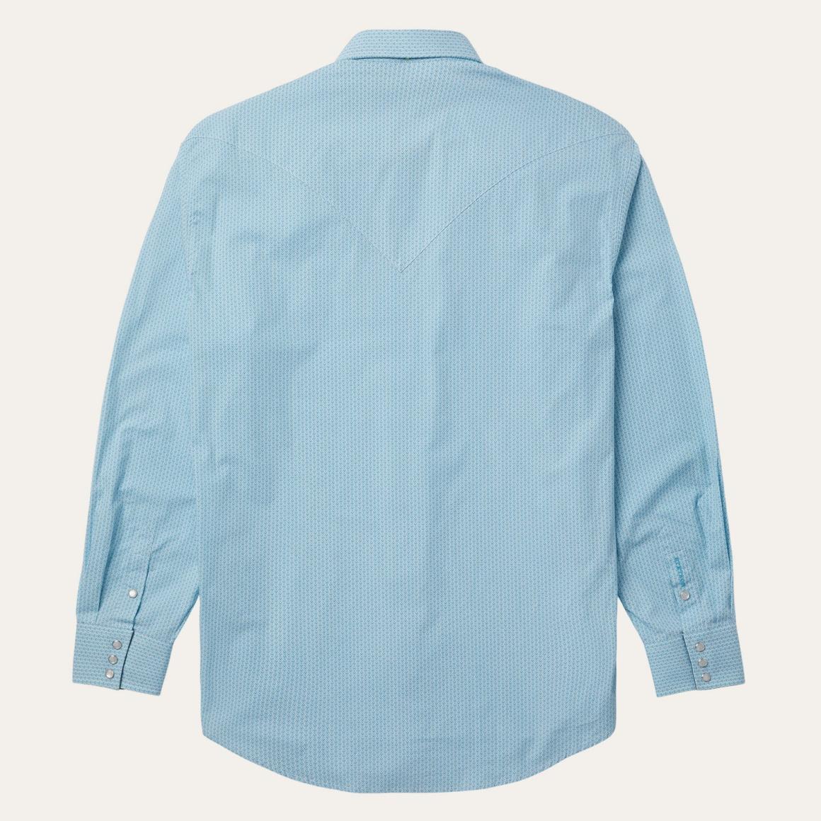 Geo Western Shirt Blue | Men Stetson Western Shirts