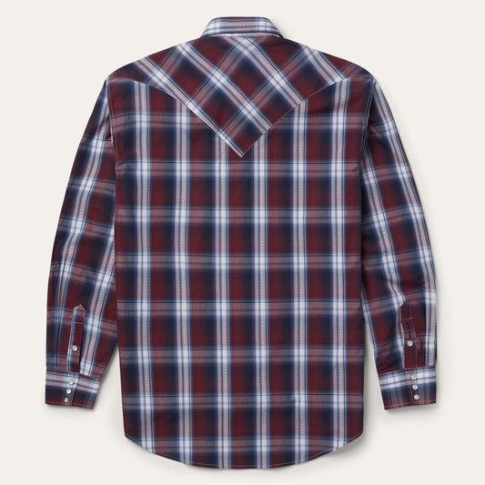 Good Luck Plaid Western Shirt Wine | Men Stetson Western Shirts
